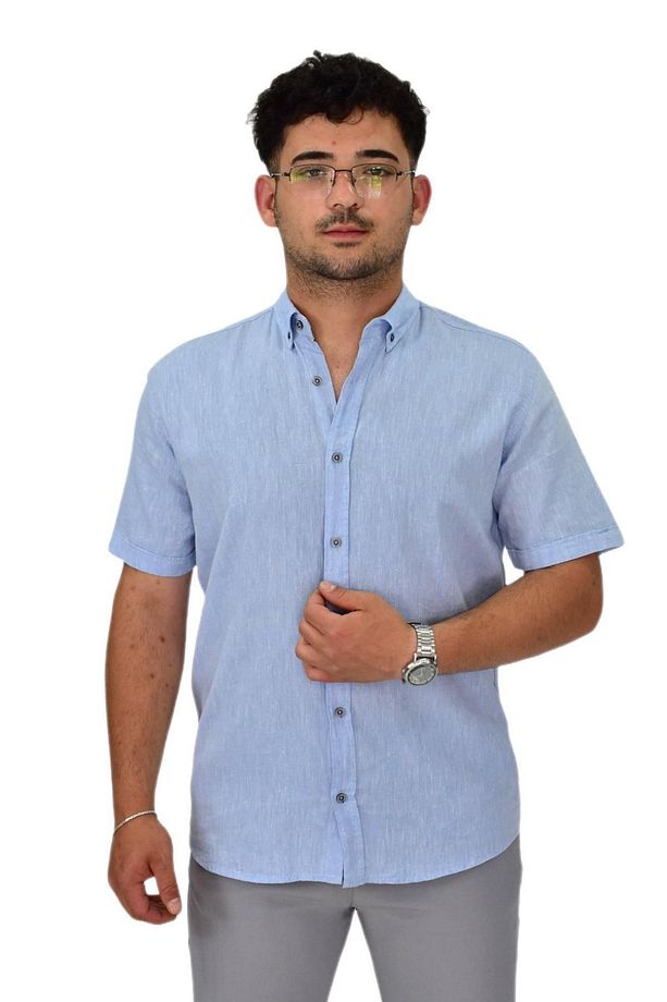 Erkek Pamuklu Yazlık Kısa Kol Gömlek 9664 BGL-ST04595 - 1