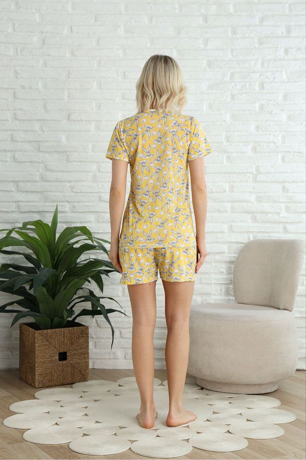 Kadın Pijama Kısa Kol Şortlu Pijama Takımı Bugs Buny - 5