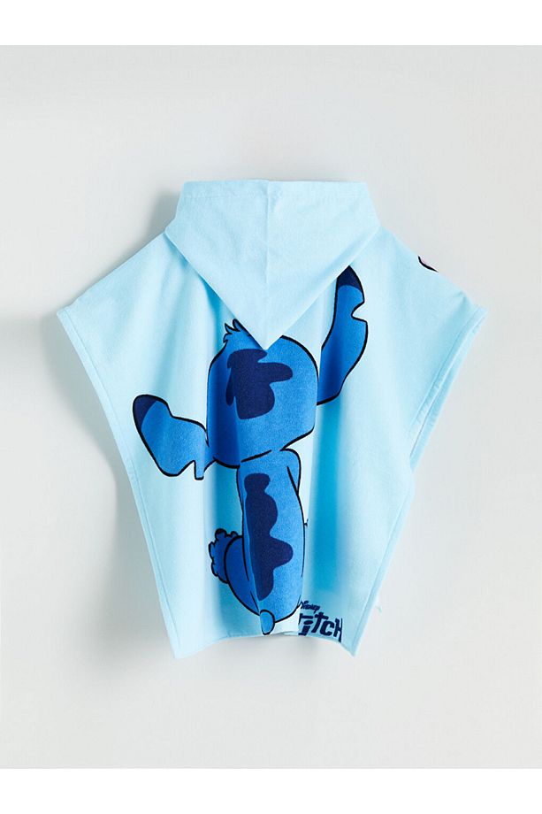 Mavi Lilo ve Stitch Baskılı Kız Çocuk Plaj Havlusu - 4