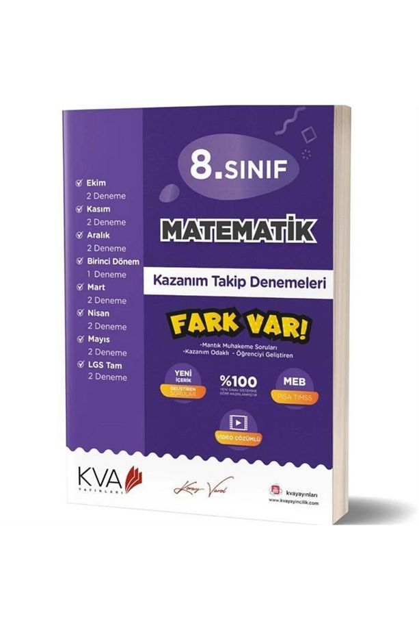 8. Sınıf Matematik Fark Var Kazanım Takip Denemeleri Koray Varol Akademi - 1