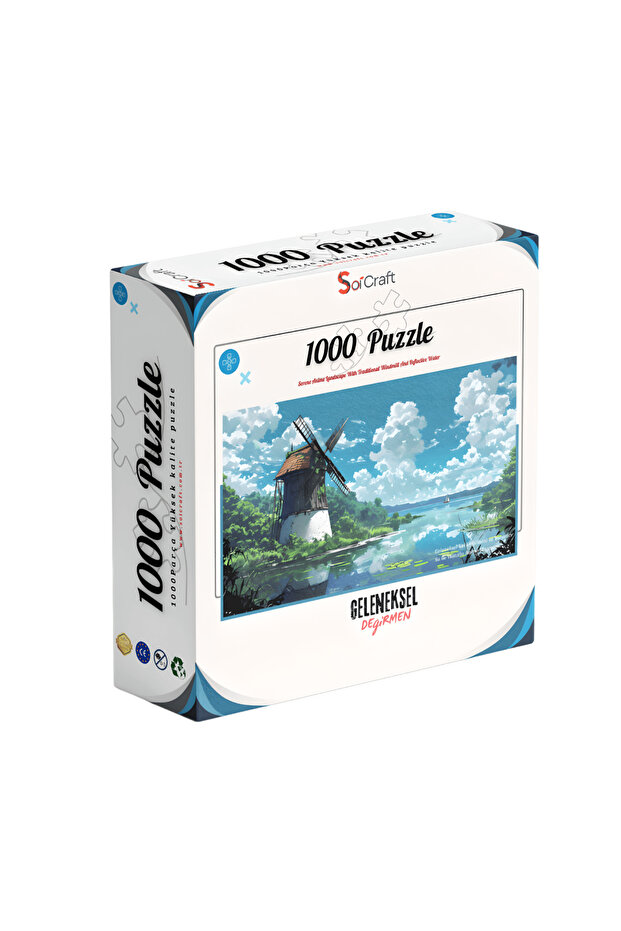 لغز 1000 قطعة مطحنة تقليدية