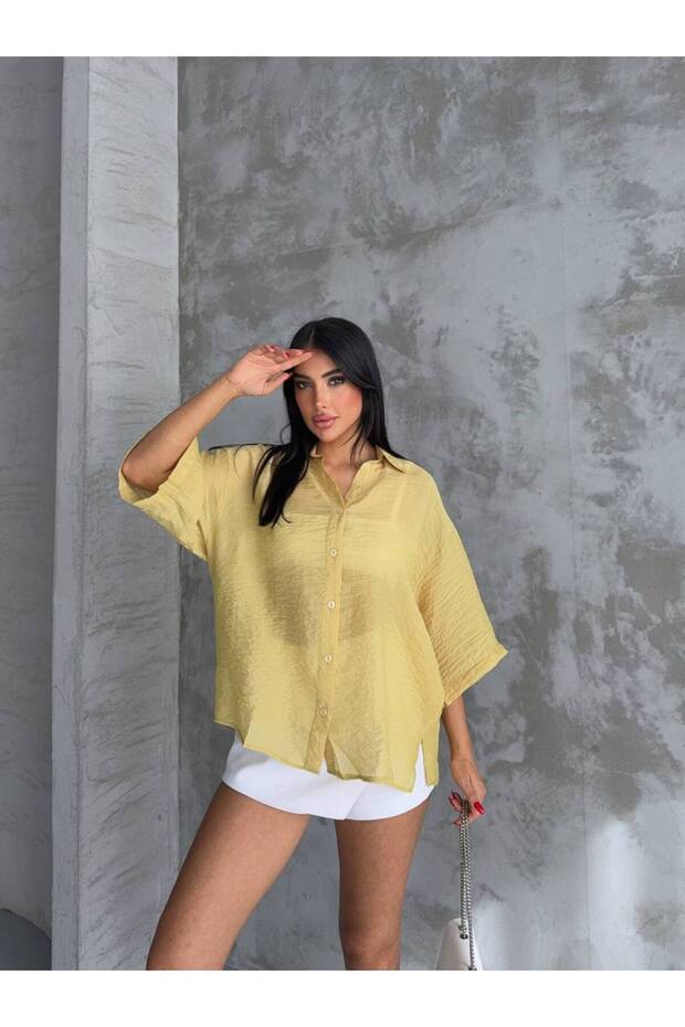 Transparan Salaş Gömlek - 1