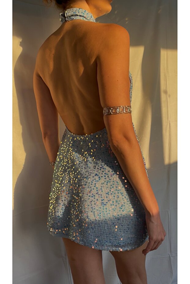 Aurora Halter Sequin Dress - 4
