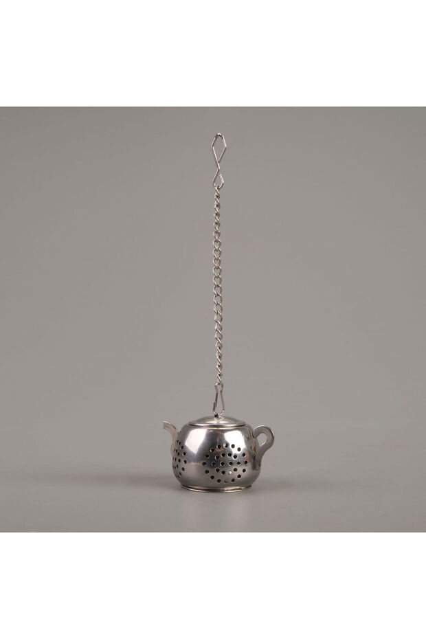 مصفاة شاي نباتية بيضاوية - رمادي - 1