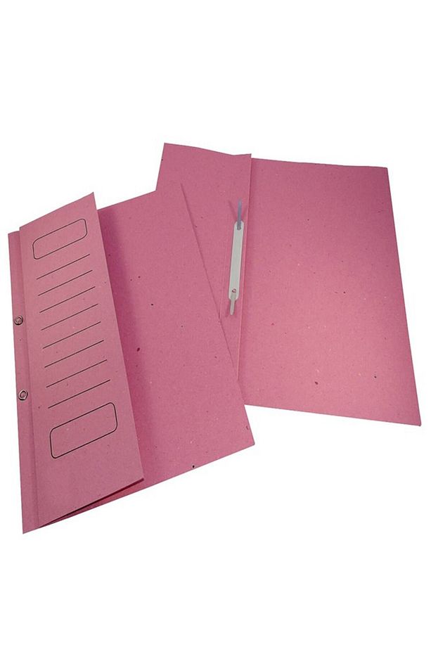 Yarım Kapak Telli Dosya Pembe Karton 10 Adet Karton Yarım Kapaklı Kapsüllü Dosya A4 Boy 24x32 cm Kla - 2