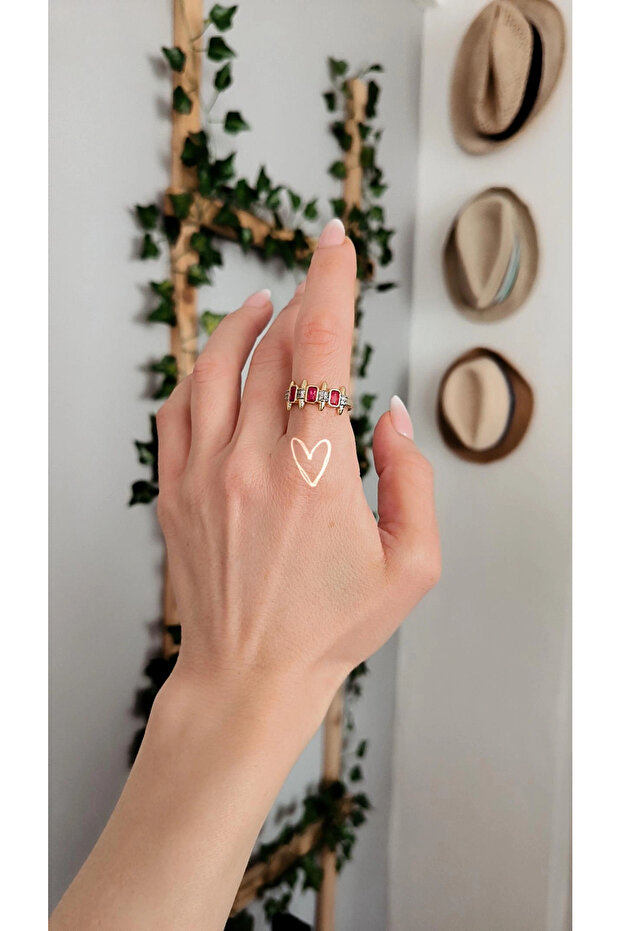 Kırmızı Çivi Model Yüzük Ayarlanabilir - 1