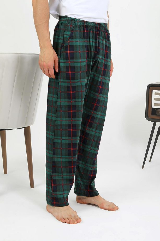 Erkek Pamuk Tek Alt Pijama Yeşil 27562 - 1