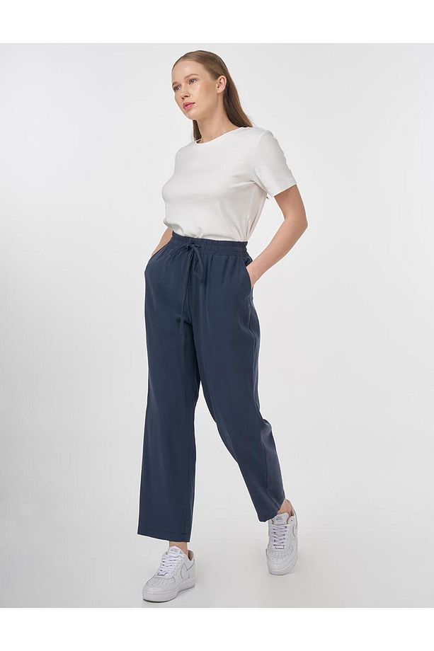 Bağcıklı Modal Pantolon Koyu Lacivert - 1