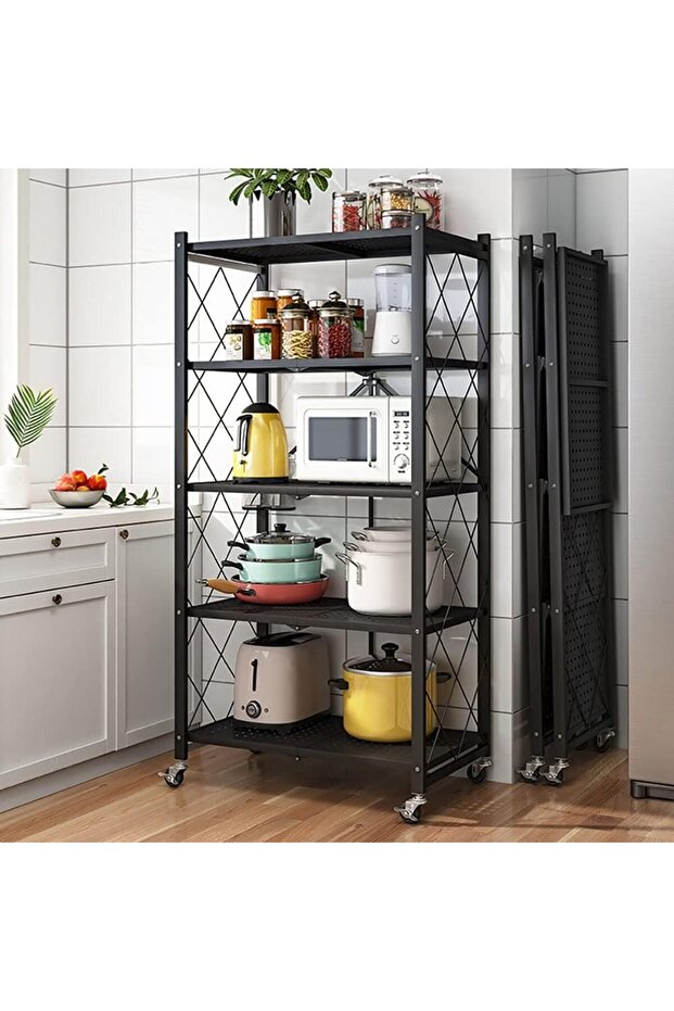 5-Tier Foldable Kitchen Storage Rack - 1