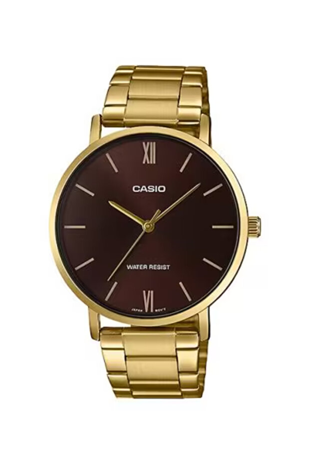 CASIO Men's Analog Brown Dial Watch - MTP-VT01G-5BUDF