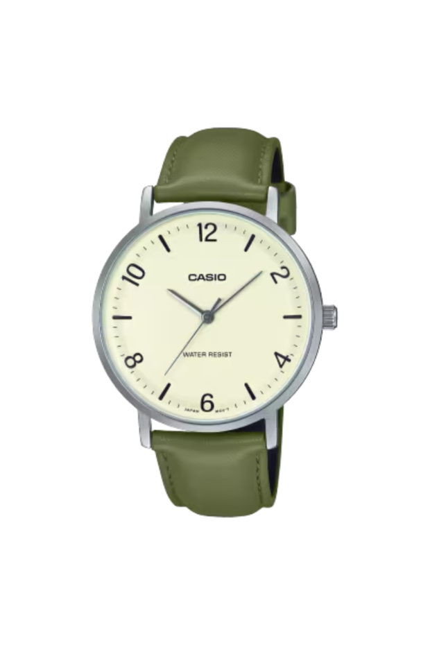 CASIO Men's Analog Green Dial Watch - MTP-VT03L-7BDF - 1