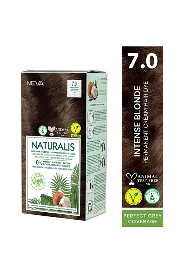 Naturalis Permanent Hair Color – Vegan, Ammonia-Free, Long-Lasting, 100% Gray Coverage, Organic