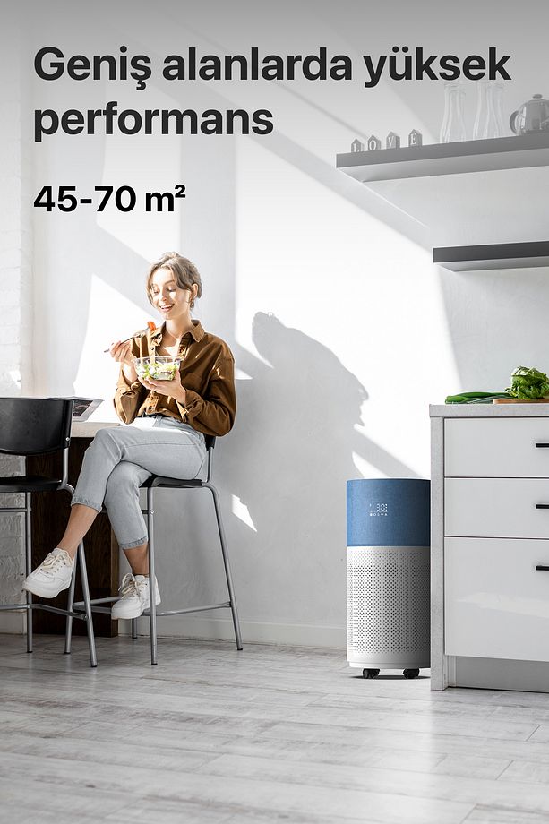 Akıllı Hava Temizleyici 70 M2 Wi-fi Mobil App Air Purifier Cadr 550m³ Karbon Hepa Filtre X7420 Mavi - 4