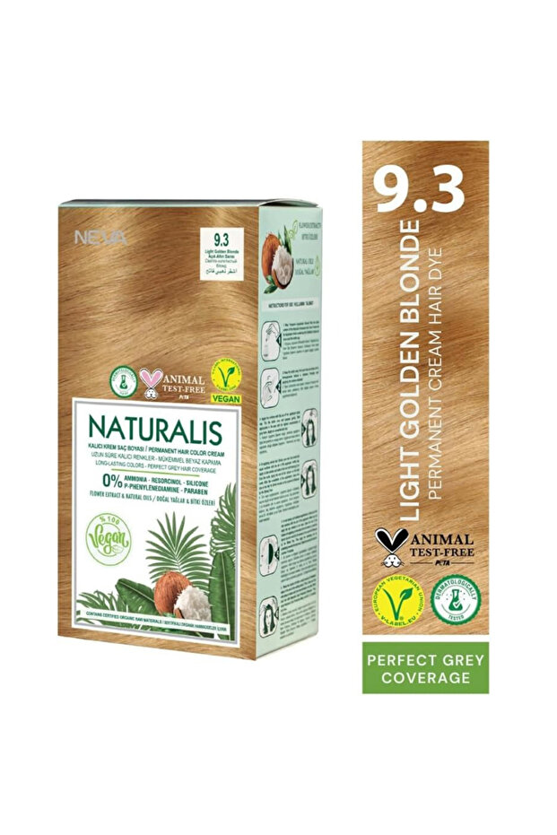 Naturalis Permanent Hair Color – Vegan, Ammonia-Free, Long-Lasting, 100% Gray Coverage, Organic