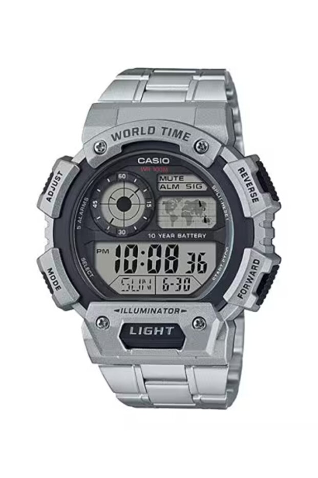 ساعة كاسيو الرقمية للرجال بمينا رمادي - AE-1400WHD-1A