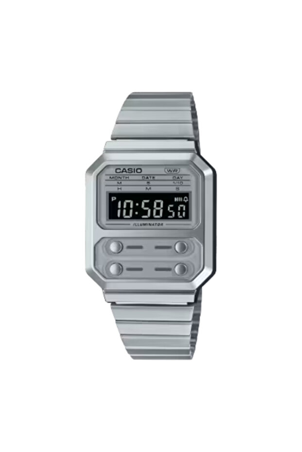 Unisex Digital Grey Dial Watch - A100WE-7BDF - 1