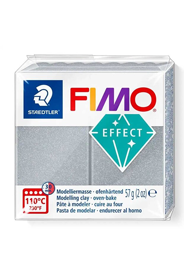 FIMO Effect Modeling Clay 57g Nickel Silver Metallic - 1