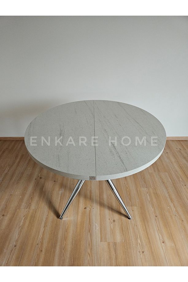 Oliva Yuvarlak Açılabilir Yemek Masası – 100x100 - 140 cm | 4-6 Kişilik | Mdf Mutfak ve Salon - 3