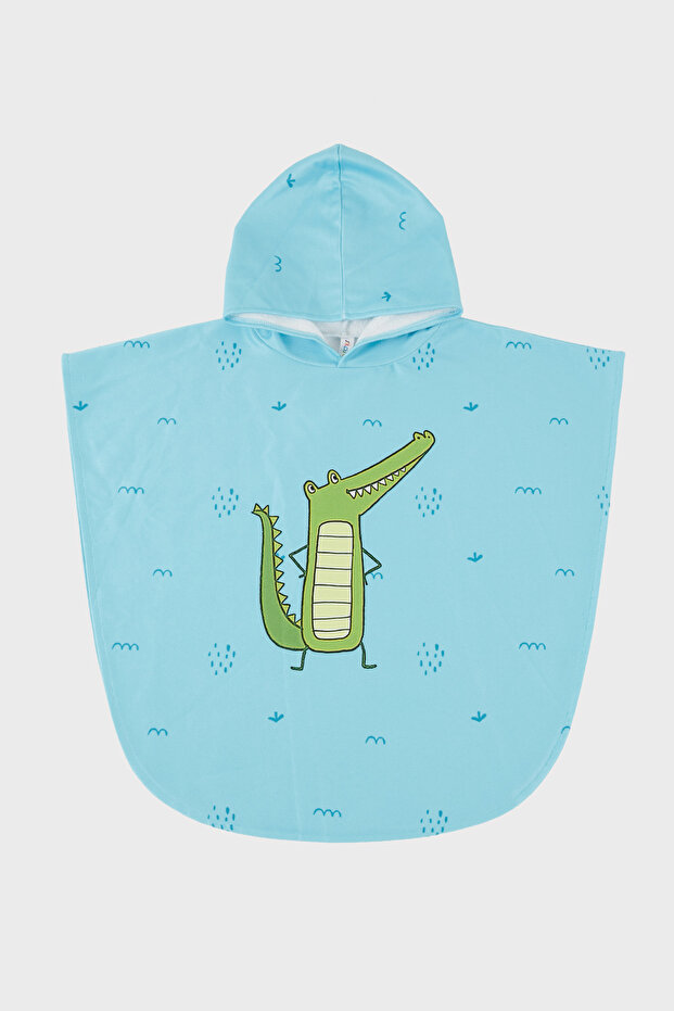 Honor Patterned Cotton Hooded Uv Protection Towel Poncho Boys' Poncho Sp2532000006