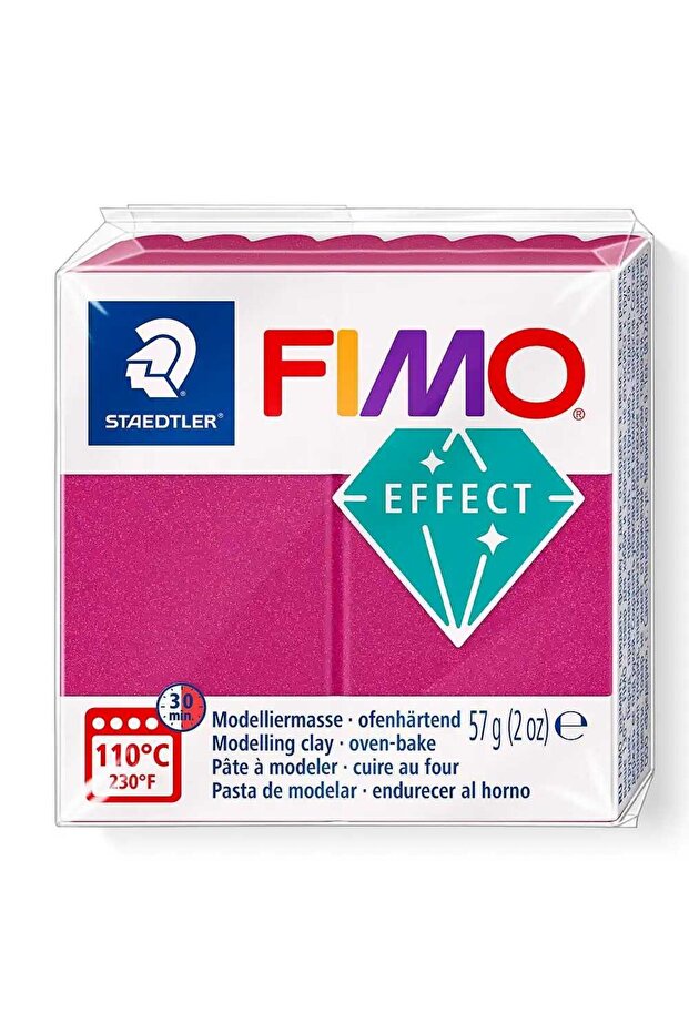 FIMO Effect Modeling Clay 57g Cardinal Red Metallic - 1
