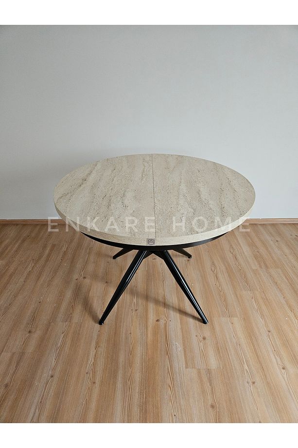 Oliva Yuvarlak Açılabilir Yemek Masası – 100x100 - 140 cm | 4-6 Kişilik | Mdf Mutfak ve Salon - 3