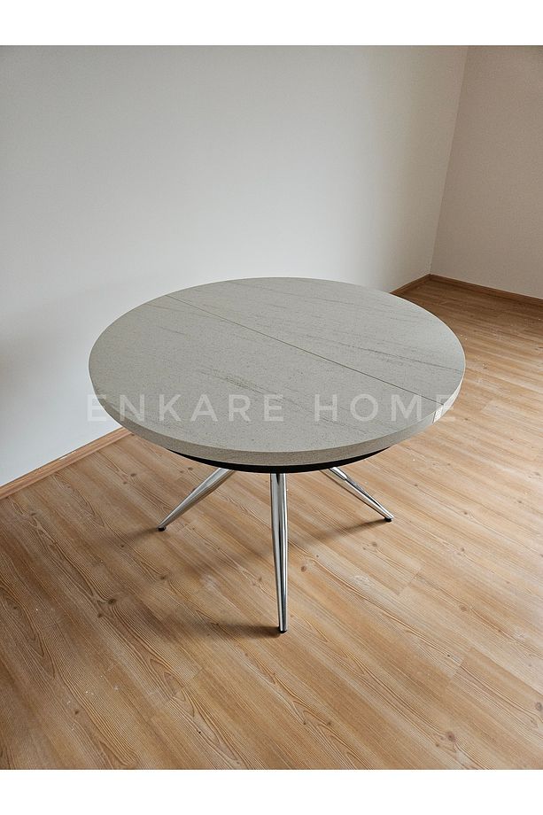 Oliva Yuvarlak Açılabilir Yemek Masası – 100x100 - 140 cm | 4-6 Kişilik | Mdf Mutfak ve Salon - 8