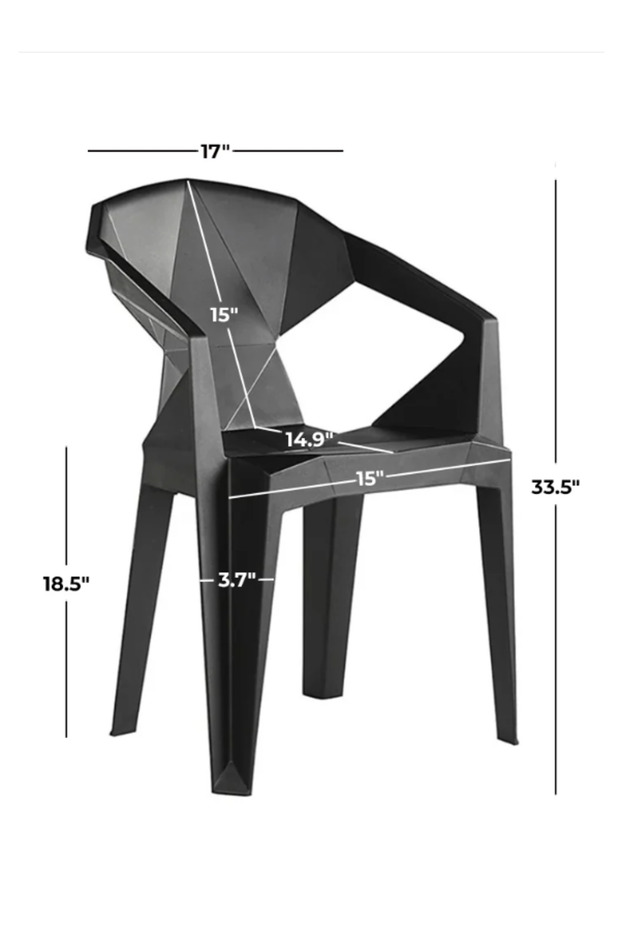 كرسي طعام بلاستيكي متين قابل للتكديس للمطاعم والمناسبات 85*50*41 سم - 2