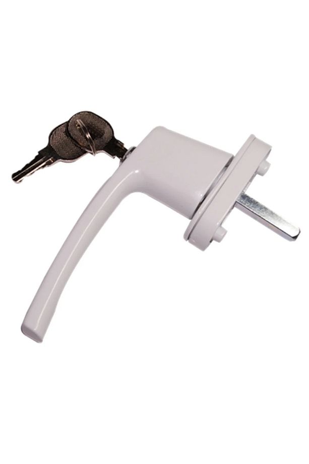 Std Pvc Pimapen Pencere Için Alüminyum Tek Kol Pınar Kilitli (ANAHTARLI) Beyaz - 2