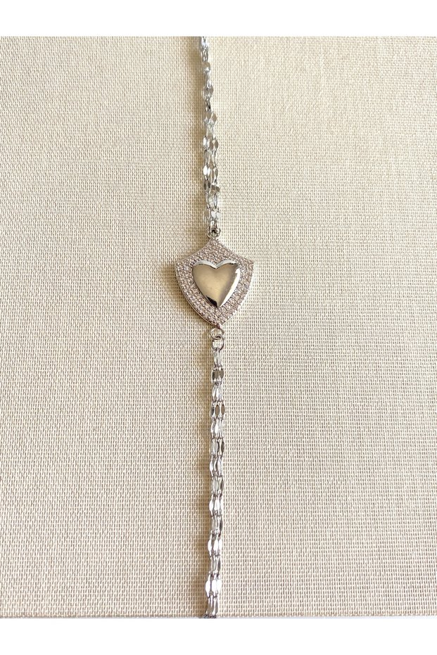 Silver Color Heart Detail Steel Shahmeran
