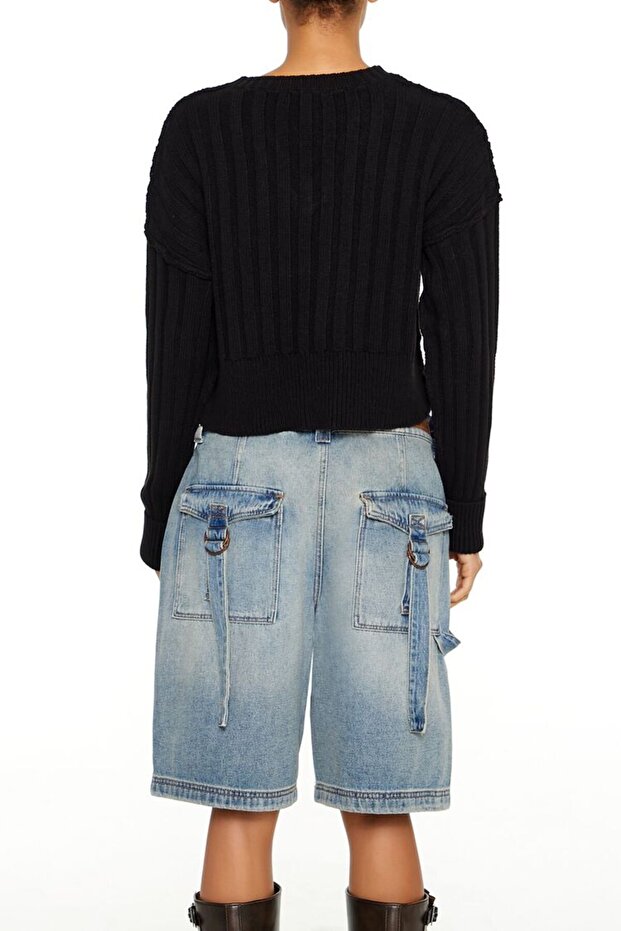 Örgü Crop Kazak - 5