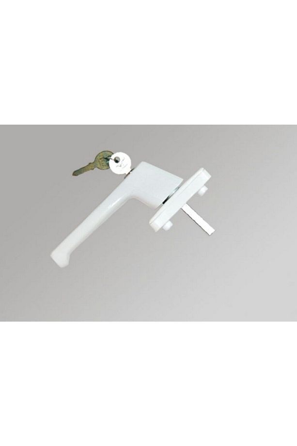 Std Pvc Pimapen Pencere Için Alüminyum Tek Kol Pınar Kilitli (ANAHTARLI) Beyaz - 1