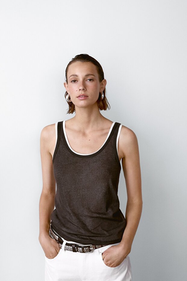 %100 pamuklu çift askılı top - 4