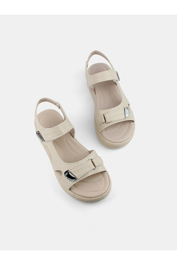 Sandale de damă crem - 3