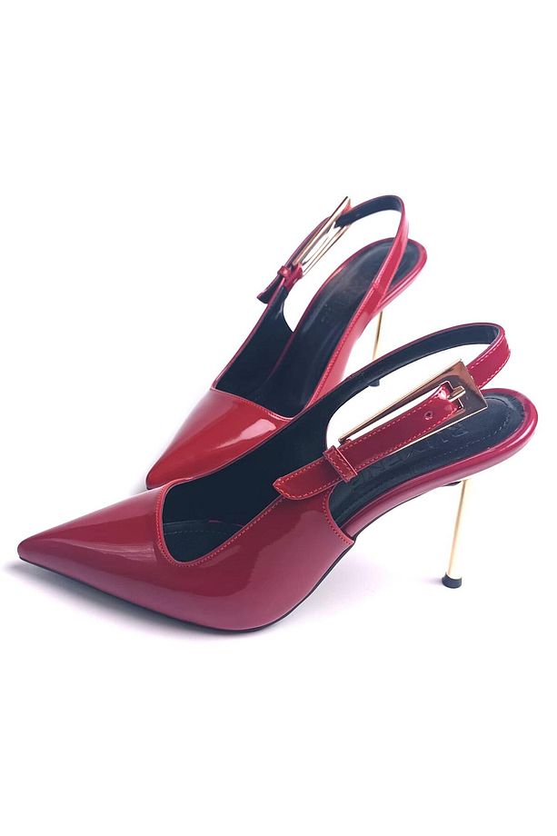 BATA SİVRİ BURUN RUGAN TOPUK DEKOLTELİ 9,5 CM İNCE TOPUK STİLETTO TOPUKLU AYAKKABI - 3