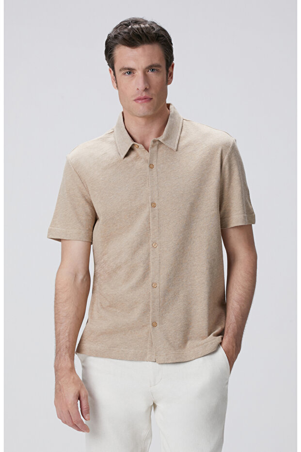 Camel Melanj Gömlek - 1