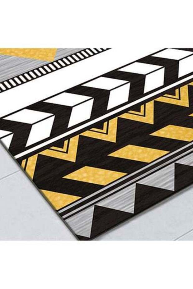 Triangle Pattern Patchwork Kitchen Floor Mat Multicolour 40X60centimeter - 3