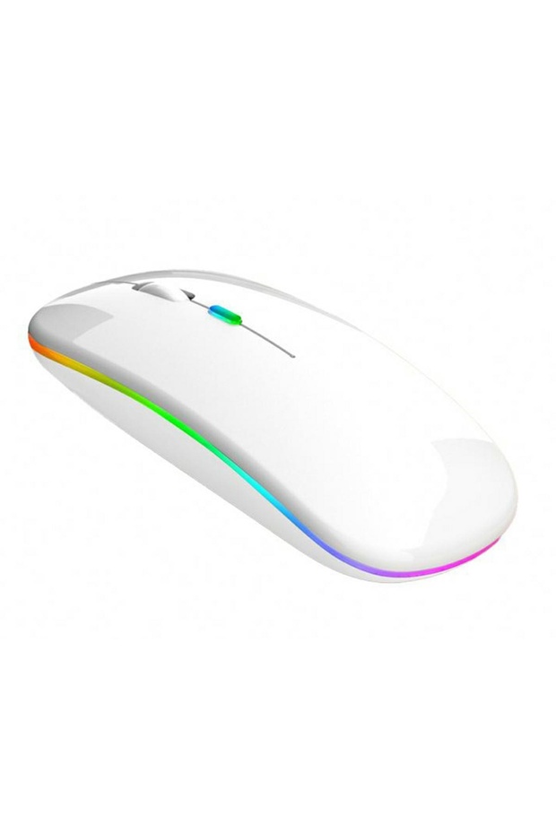 Wireless optical mouse with RGB LED lighting, USB and Bluetooth interface, ergonomic shape, white - 2