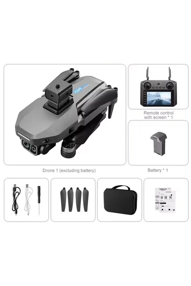 K619 Max Uzun Menzilli Çift Kamera Gps Ekranlı Kumandalı Drone 30 Dk Uçuş - 4