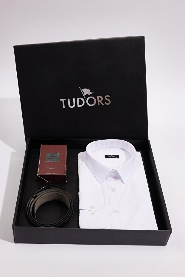 Special Boxed Men's 3-Piece Set: Shirt, Perfume, and Belt Gift Dowry Set for Groom