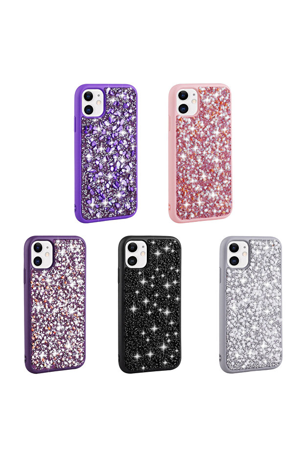iPhone 11 Compatible Shiny Stone Design Sys Linea Case-Pink - 2