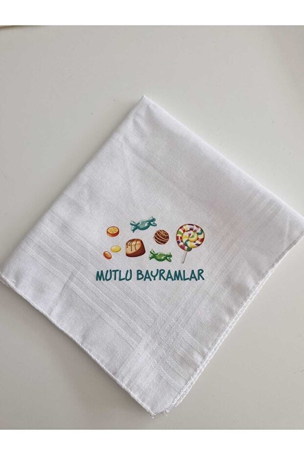 Mutlu Bayramlar Şeker Baskılı Mendil 10 Adet - 1