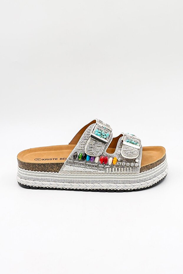 Imported Women's Stone Slippers Kb0000-000 White