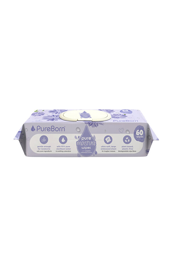 Pure Moisture Baby Wipes With Organic Calendula Lotion- 60s
