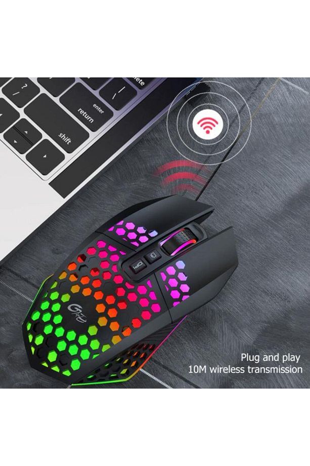 Kablosuz Oyuncu Mouse Rgb Led 2.4g 8 Buton 1600dpi Şarj Edilebilir - 7