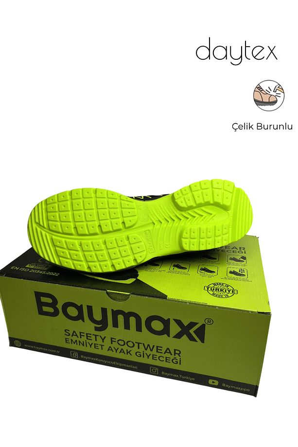 Baymax Bx-08 Golden Armor Hafif Rahat Sportif Fosfor S1 Çelik Burunlu Iş Ayakkabısı - 5