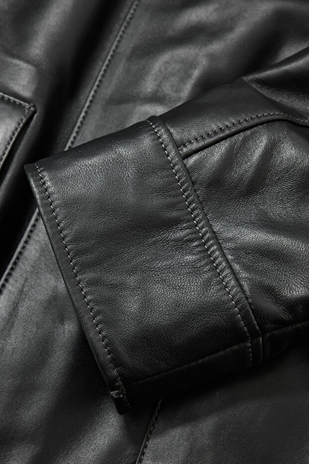 SİYAH FERMUARLI CEKET - 4