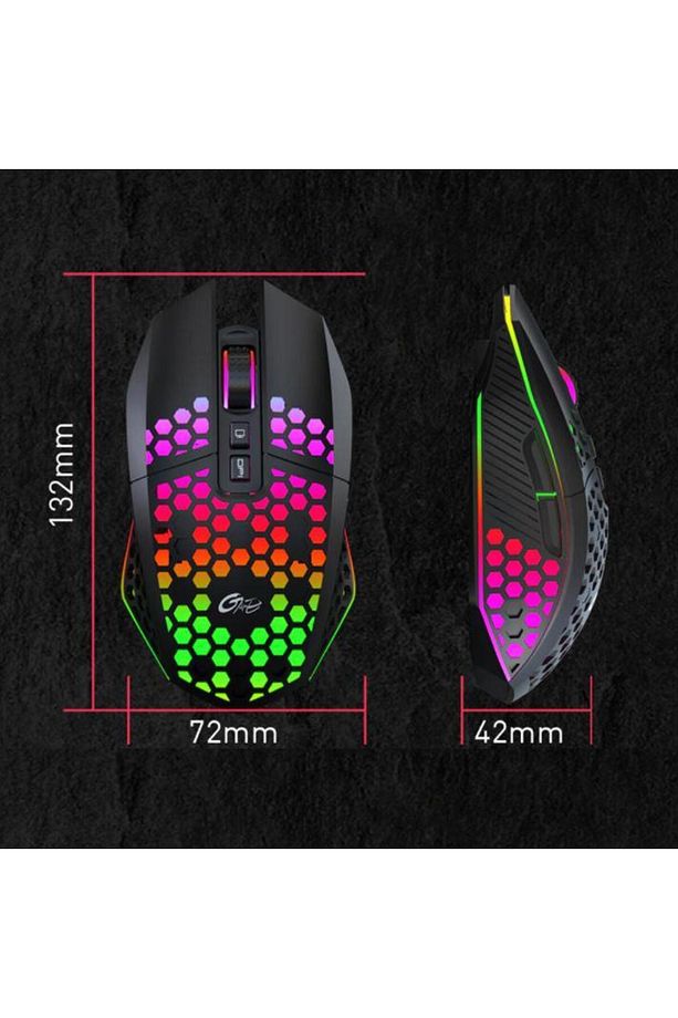 Kablosuz Oyuncu Mouse Rgb Led 2.4g 8 Buton 1600dpi Şarj Edilebilir - 6