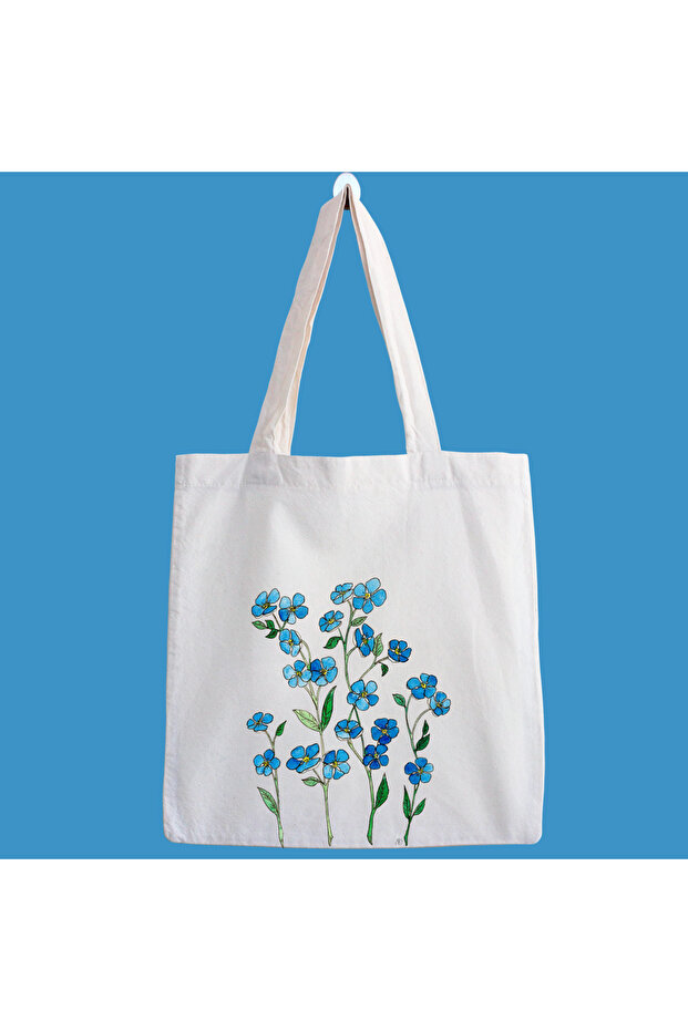 Blue Flower Waterproof Printed Cloth Bag