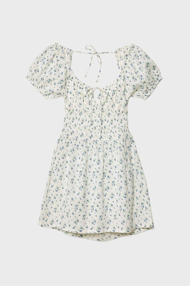Desenli kısa elbise - 6