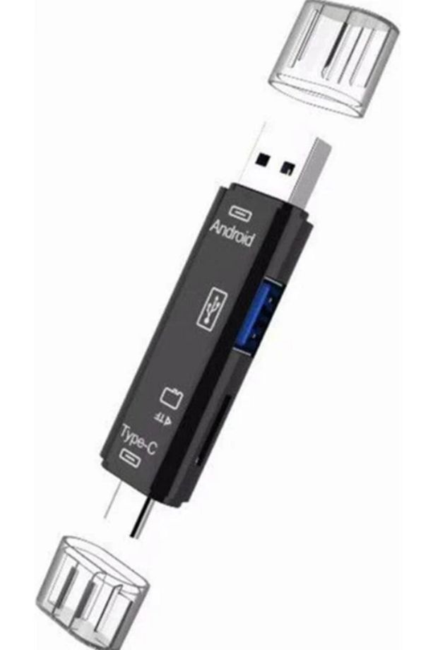 Type-c 3'ü 1 Arada Otg Akıllı Kart (SMART CARD) Ve Hafıza Kartı Okuyucu - 5